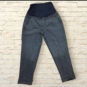 NWT Over the Belly Boyfriend Maternity Jeans Ingrid & Isabel Black Wash Size 6